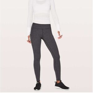 Lululemon Speed Up Tight Power Extreme Variegated Knit Grey Workout Pants Size 8
